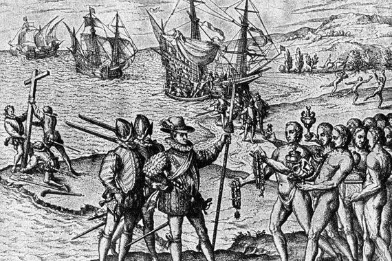 Christopher Columbus arrives to America.