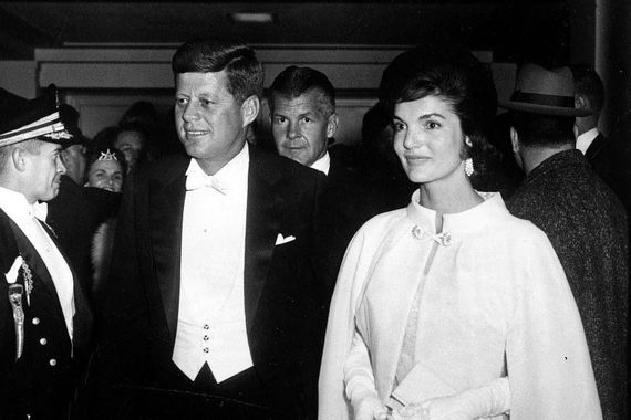 John and Jackie at JFK's inauguration. (Getty Images)
